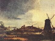 NEER, Aert van der Landscape with Windmill sg oil on canvas